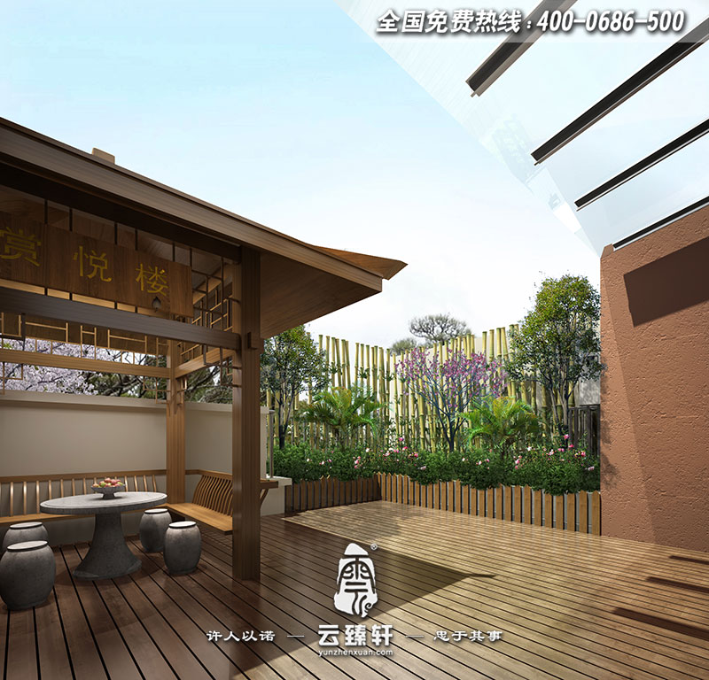 復(fù)式樓二層陽臺中式設(shè)計效果圖