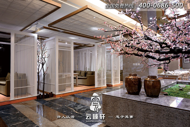 新中式飯店設(shè)計(jì)裝修效果圖