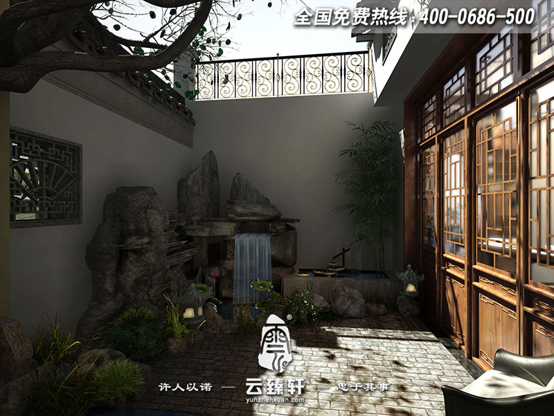 中式別墅庭院設計效果圖