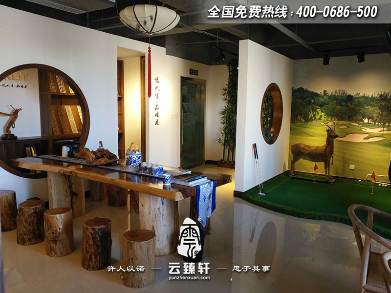 空調(diào)風(fēng)口中式展廳入口一角展示區(qū)