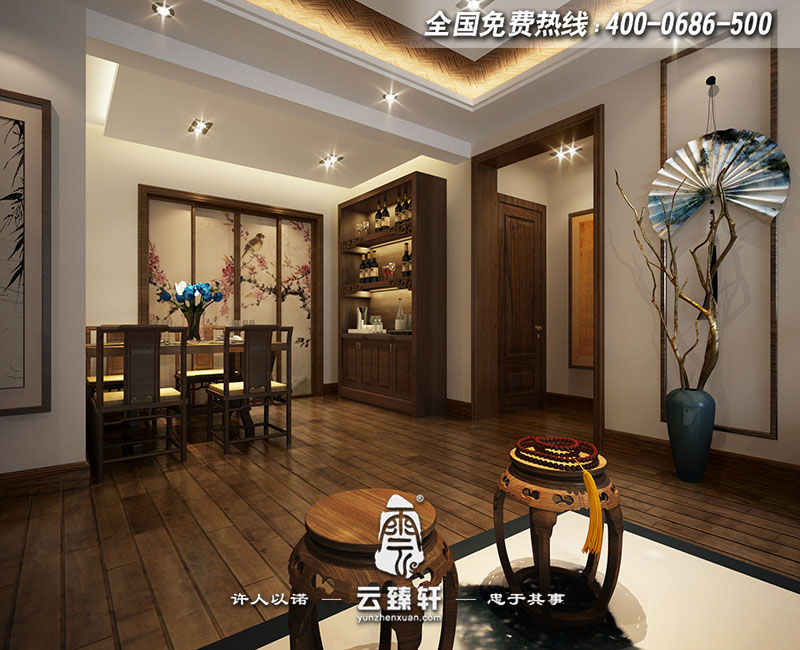 極簡中式設(shè)計(jì)餐廳效果圖