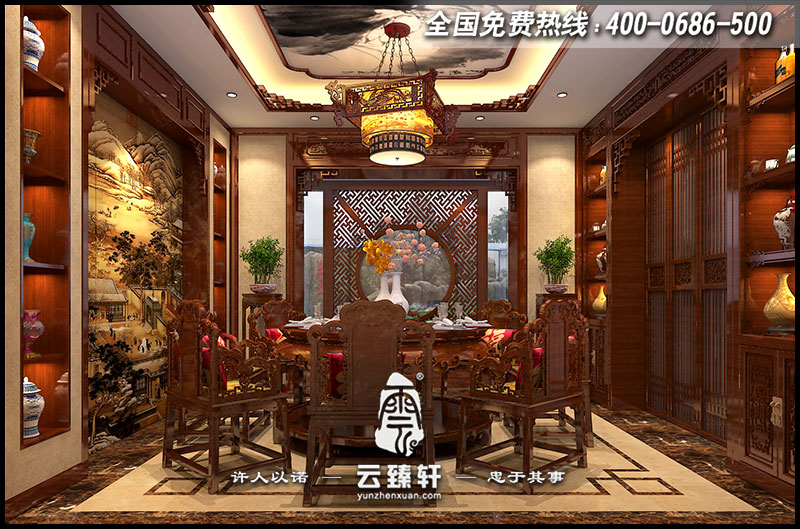 中式餐廳裝修效果圖